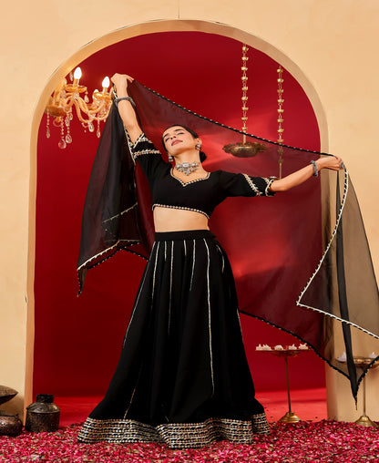 Ragavi Noir Charm Black Lehenga Set