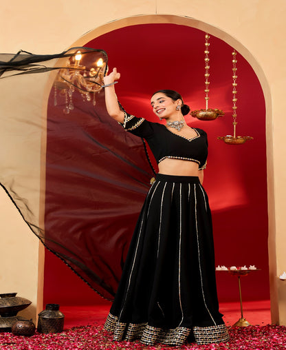 Ragavi Noir Charm Black Lehenga Set