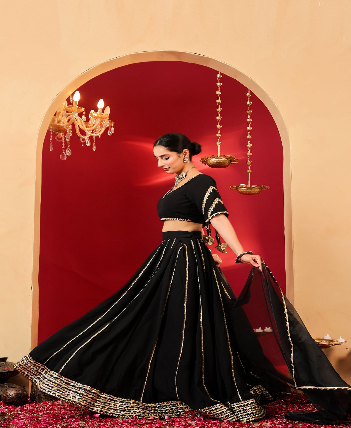 Ragavi Noir Charm Black Lehenga Set