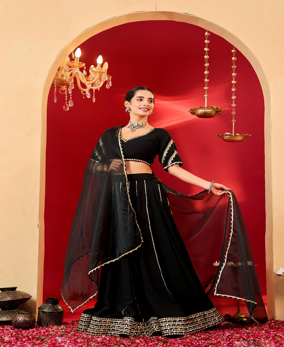Ragavi Noir Charm Black Lehenga Set