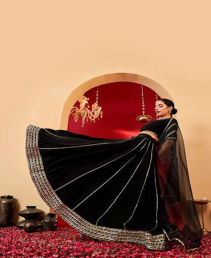 Ragavi Noir Charm Black Lehenga Set