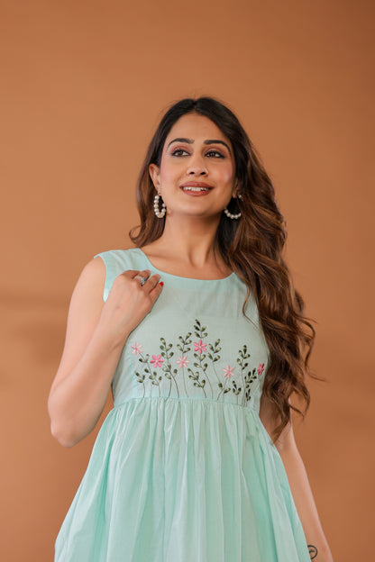 Blue Bell Cotton Embroidered Co - Ord Set