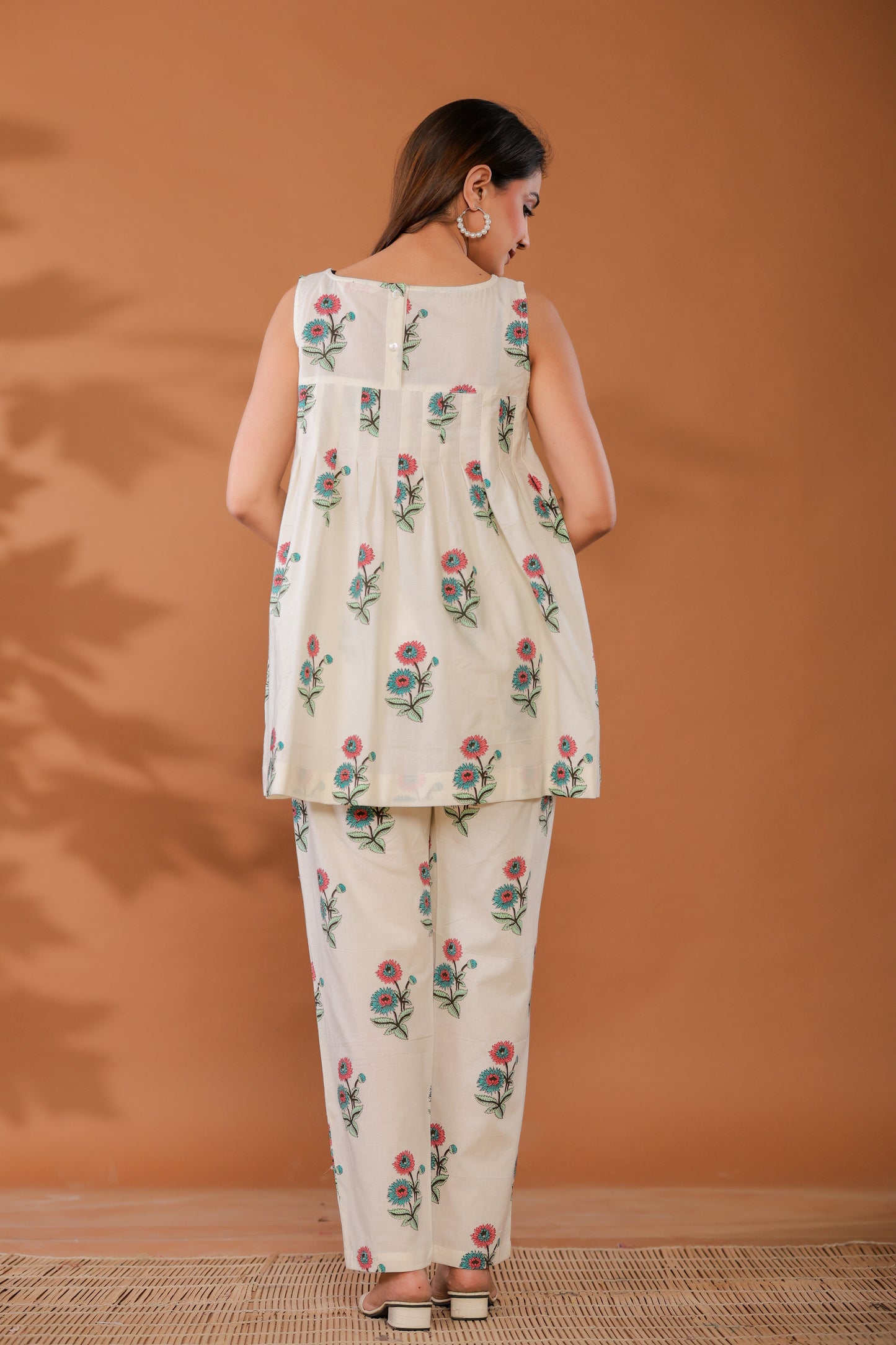 Cloud Dancer Cotton Hand Block Printed Co- Ord Set