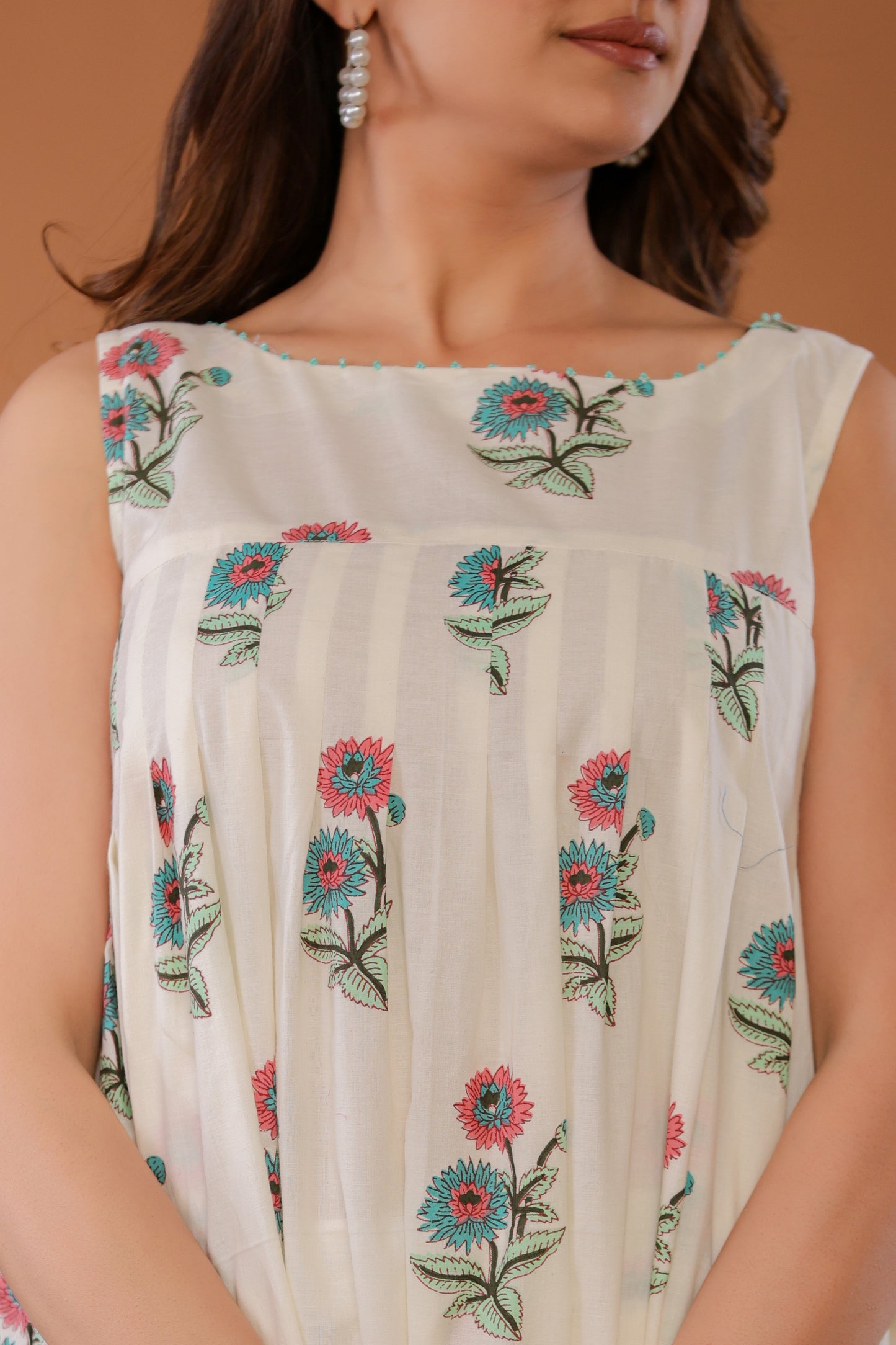 Cloud Dancer Cotton Hand Block Printed Co- Ord Set