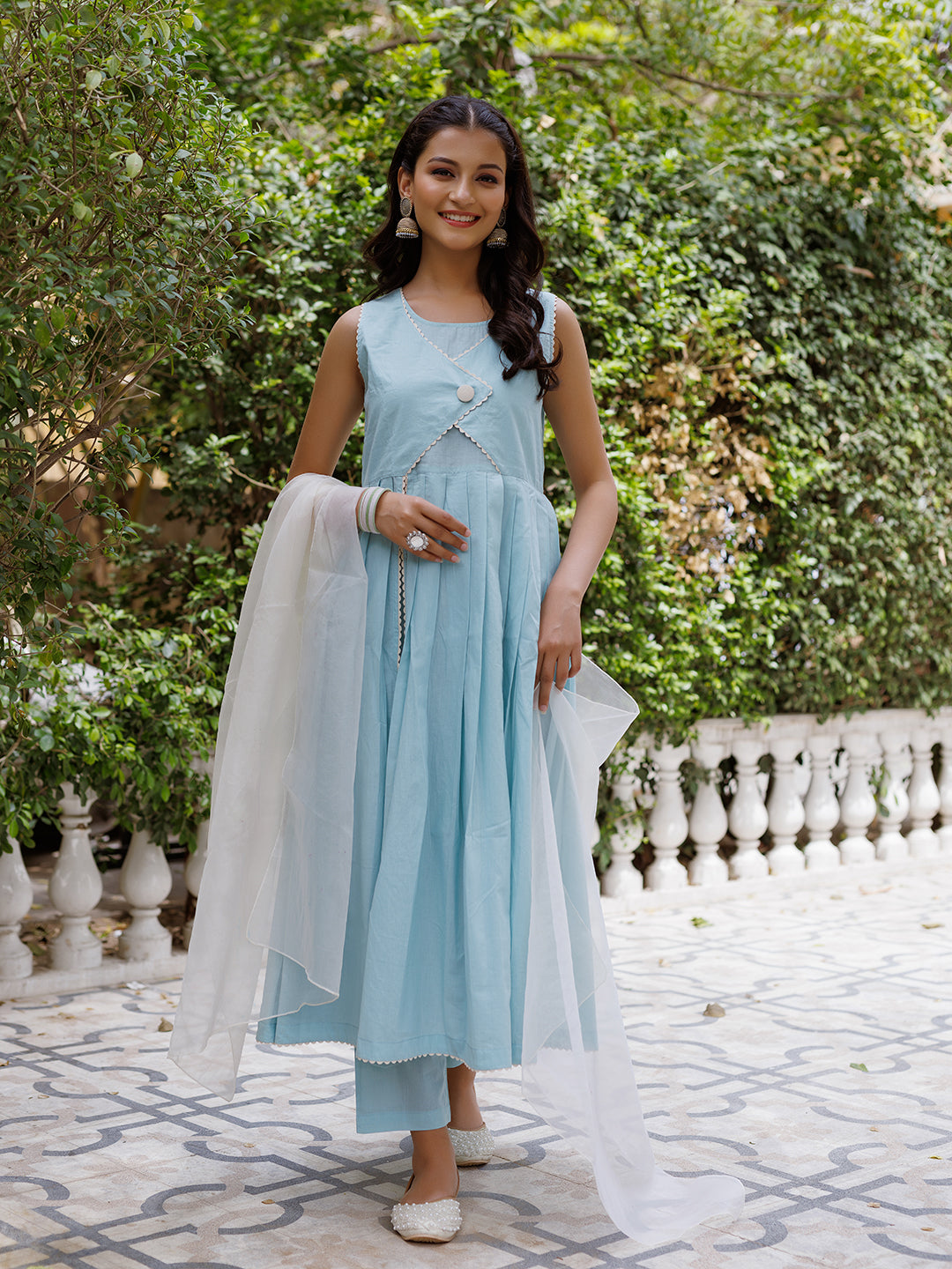 Ice Princess Solid Cotton Kurta Set