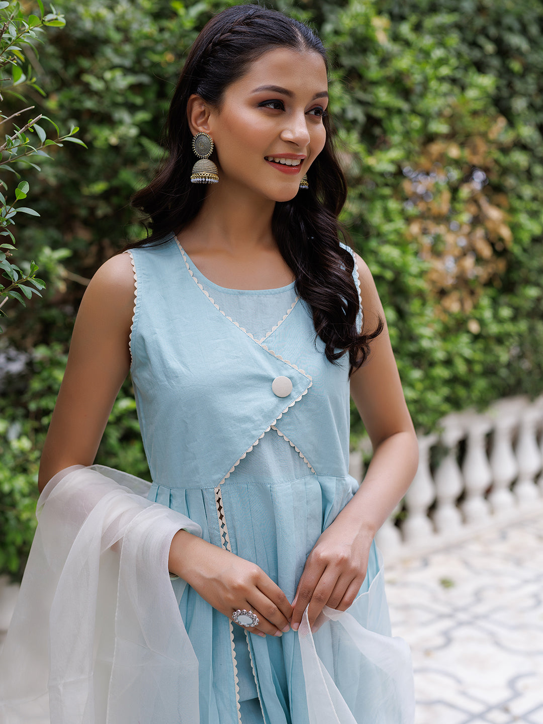 Ice Princess Solid Cotton Kurta Set