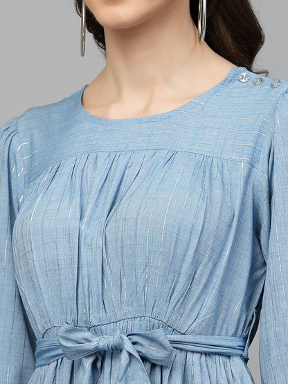 Denim Blue Lurex Dress