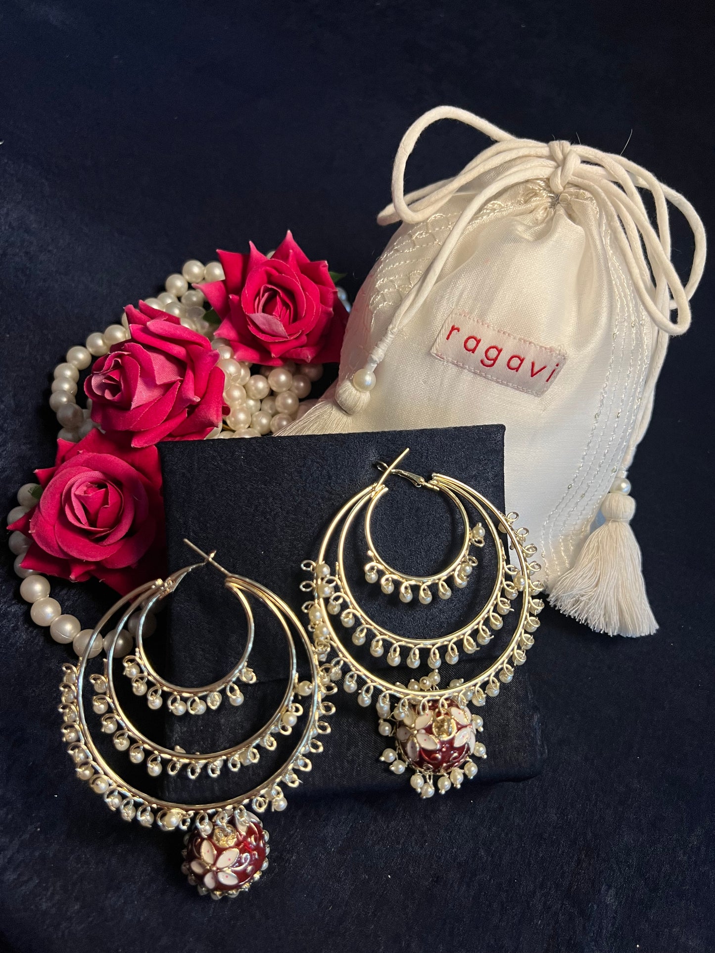 Brown Handcrafted Chandbali Earrings