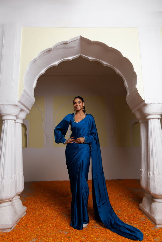 Ocean Blue Vanilla Saree