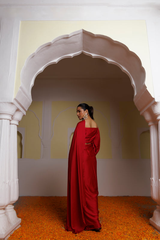 Raspberry Pink Vanilla Saree