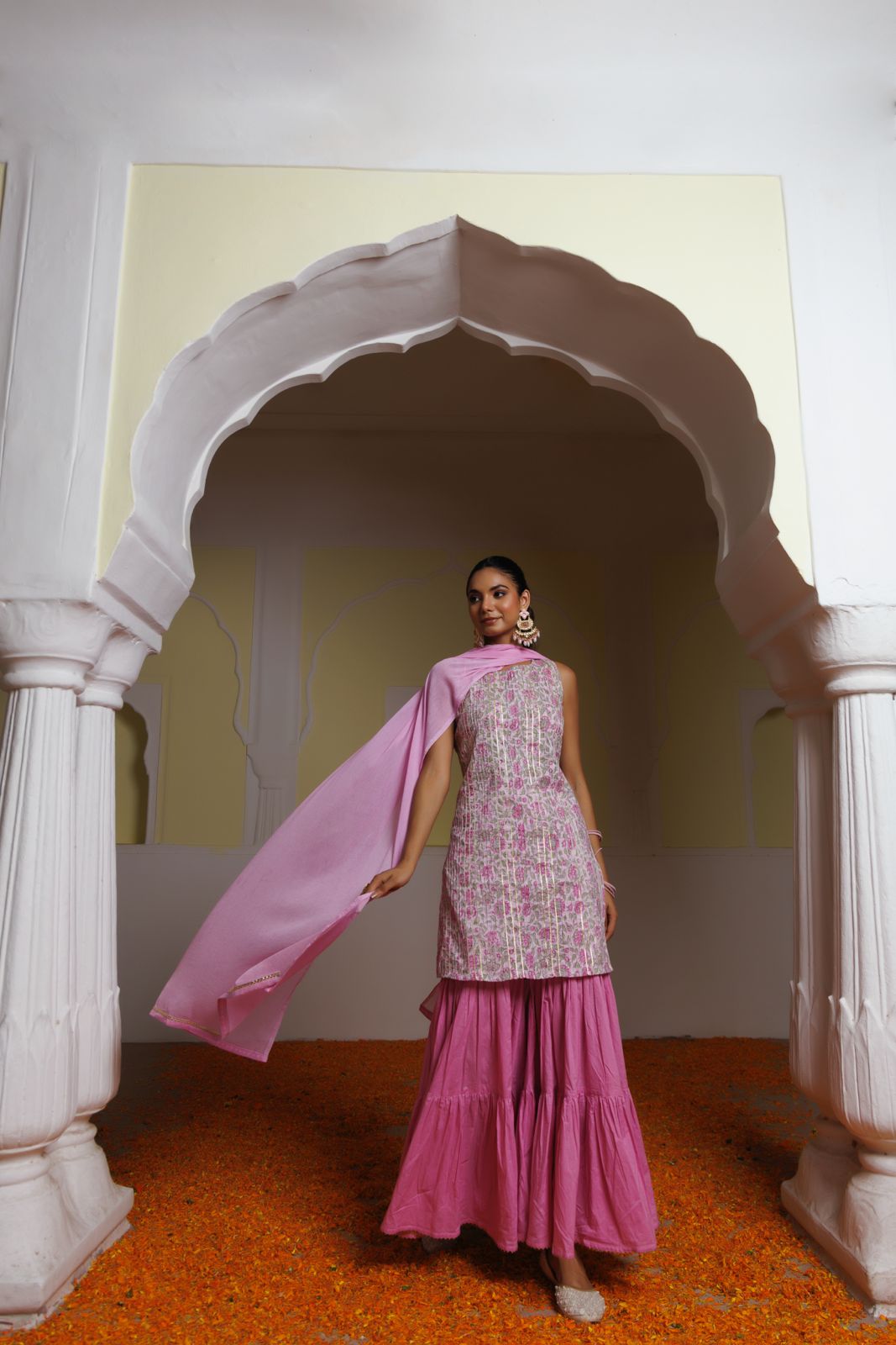 Pink Cotton Kurta Set