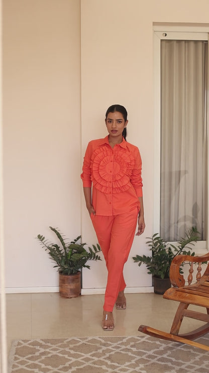 Carnation Orange Cotton Co- Ord Set