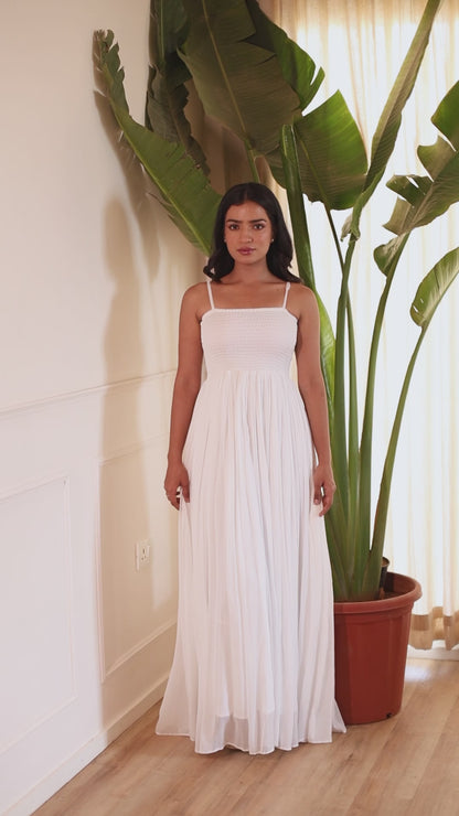Snowball White Chiffon Dress
