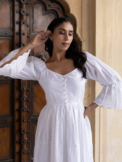 Cloude Dancer White Cotton Dress