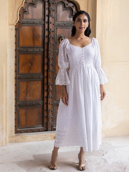Cloude Dancer White Cotton Dress
