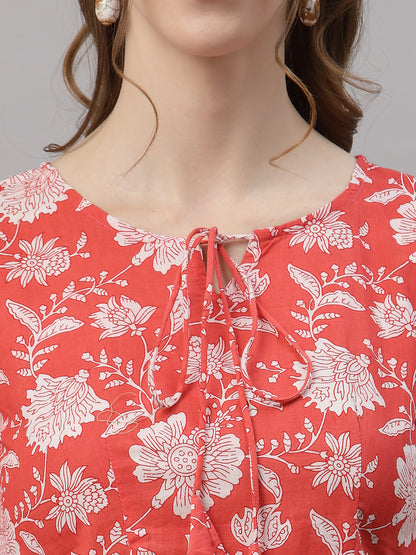 Diana Red Peplum Pyjama Set