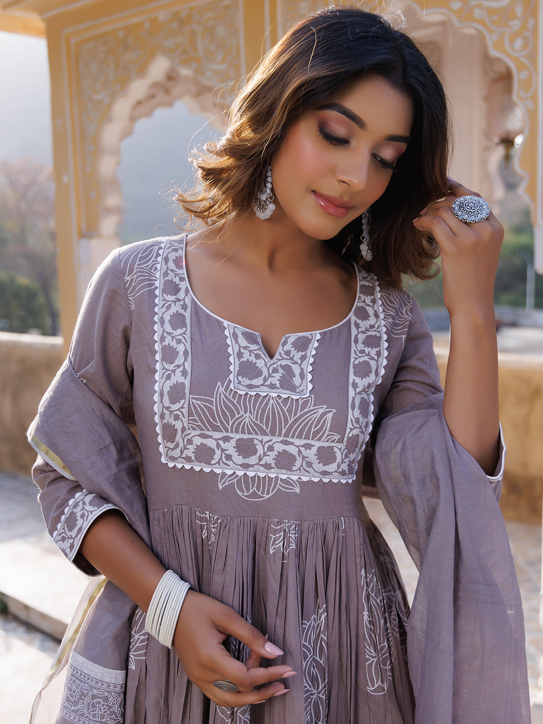 High Rise Grey Kurta Set