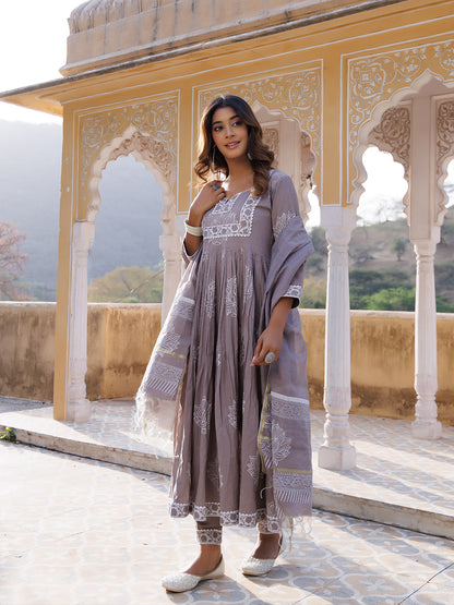 High Rise Grey Kurta Set