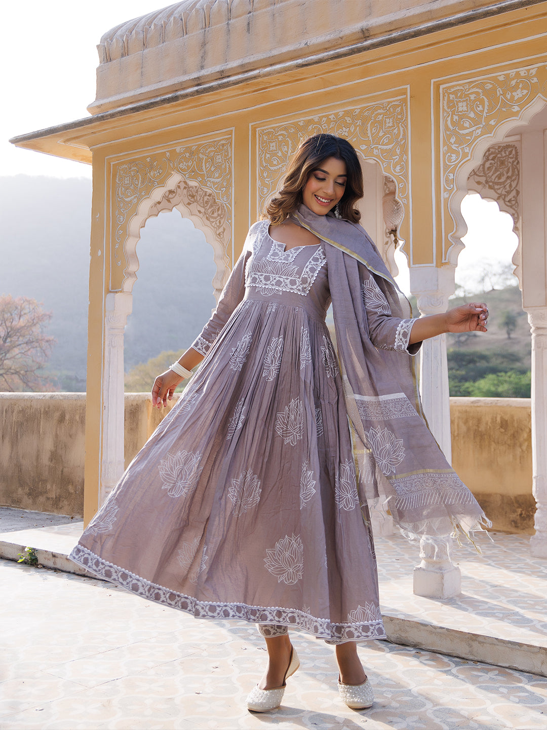 High Rise Grey Kurta Set
