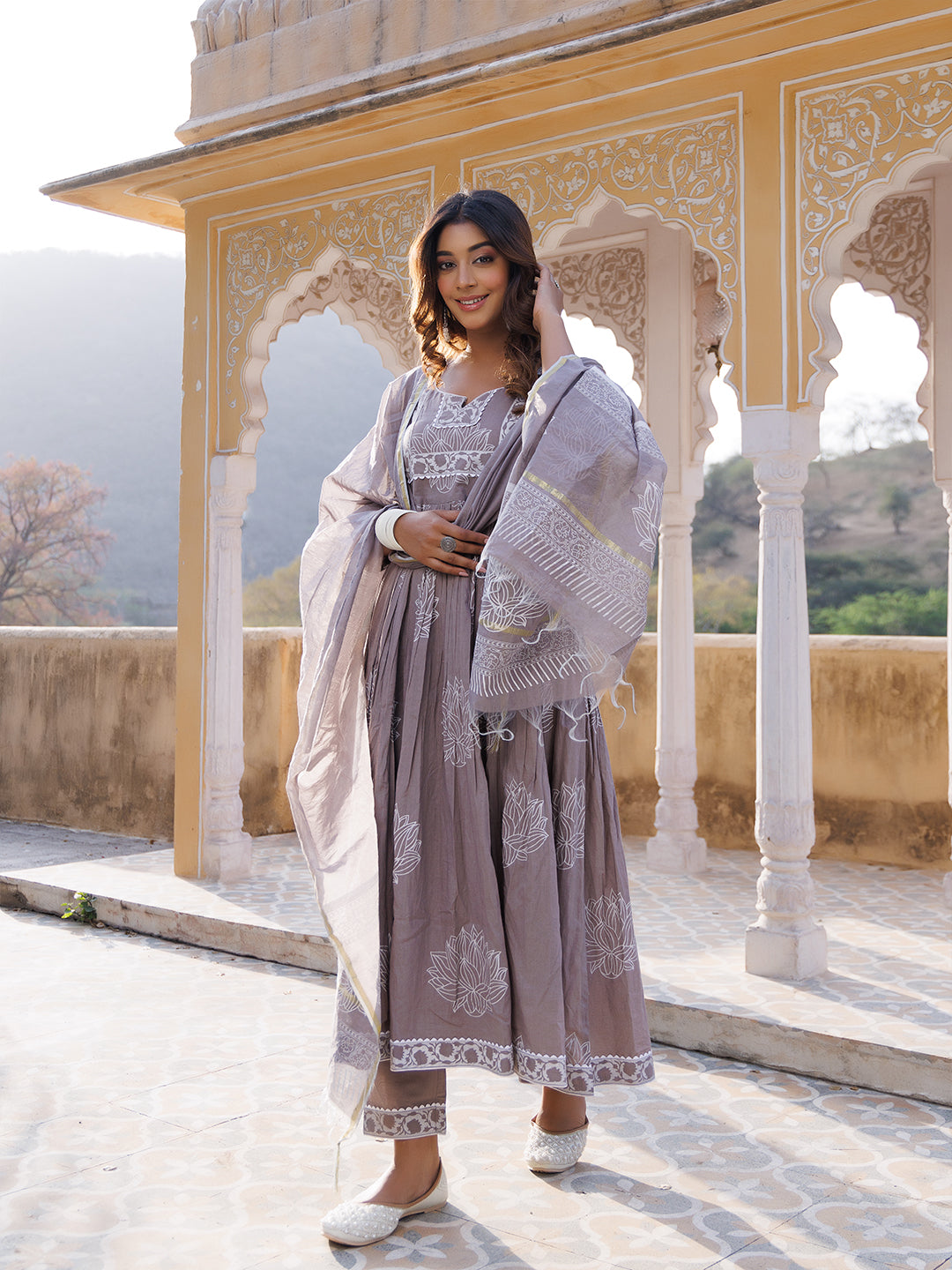 High Rise Grey Kurta Set