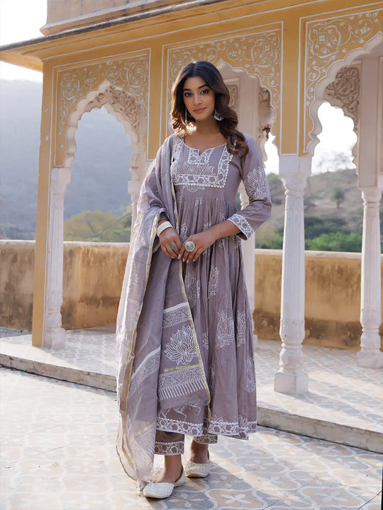 High Rise Grey Kurta Set Ragavi