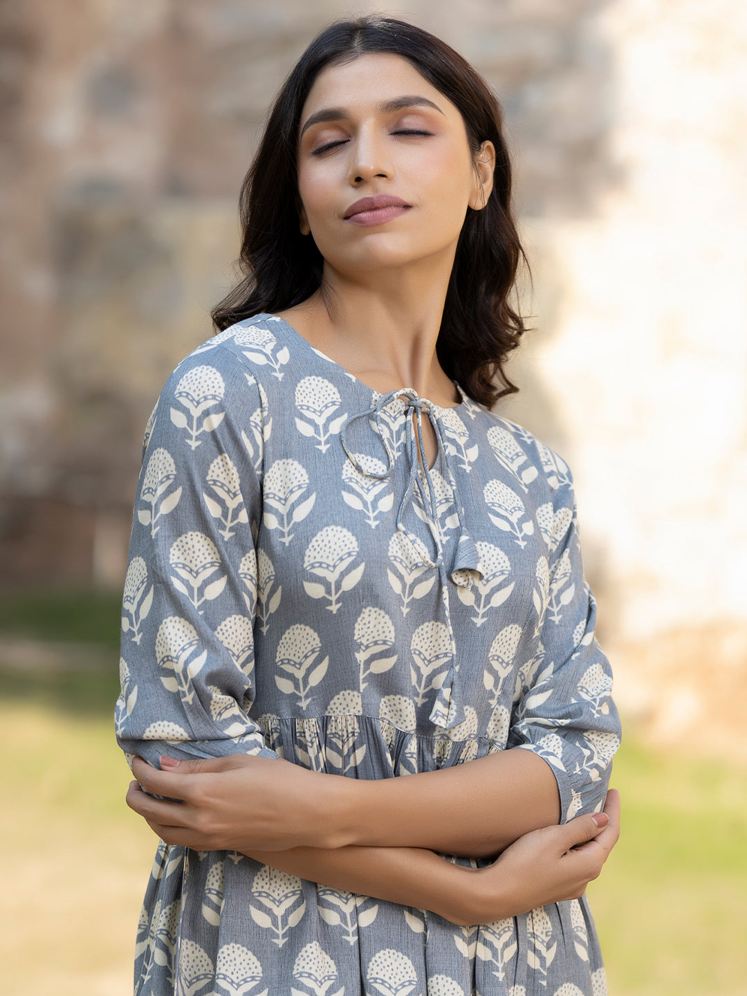 Diana Grey White Peplum Pyjama Set