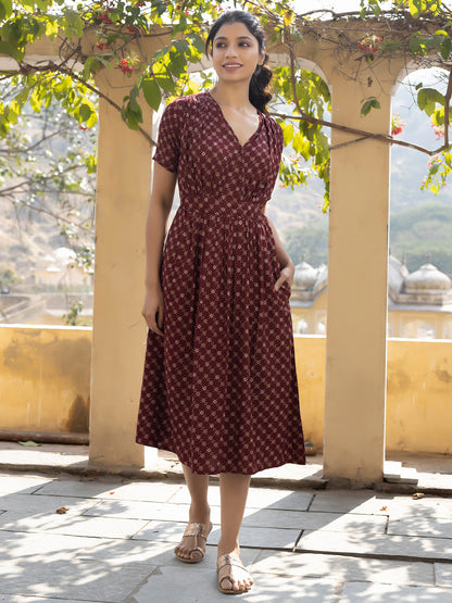 Marie Maroon Dress