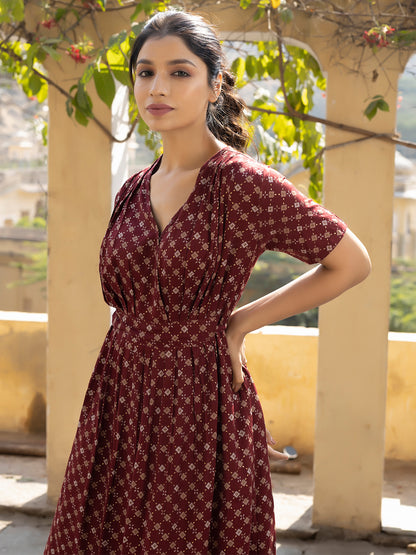 Marie Maroon Dress