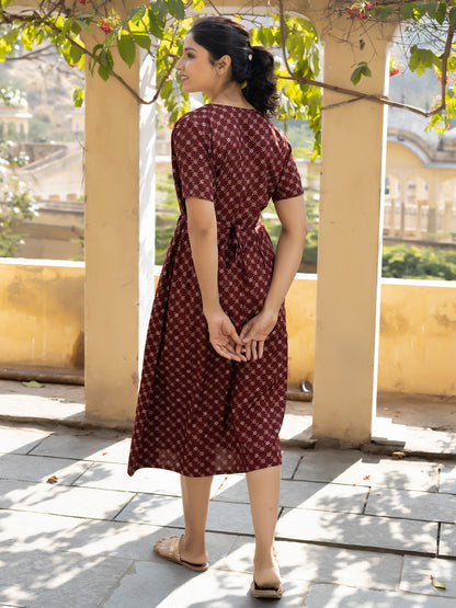 Marie Maroon Dress