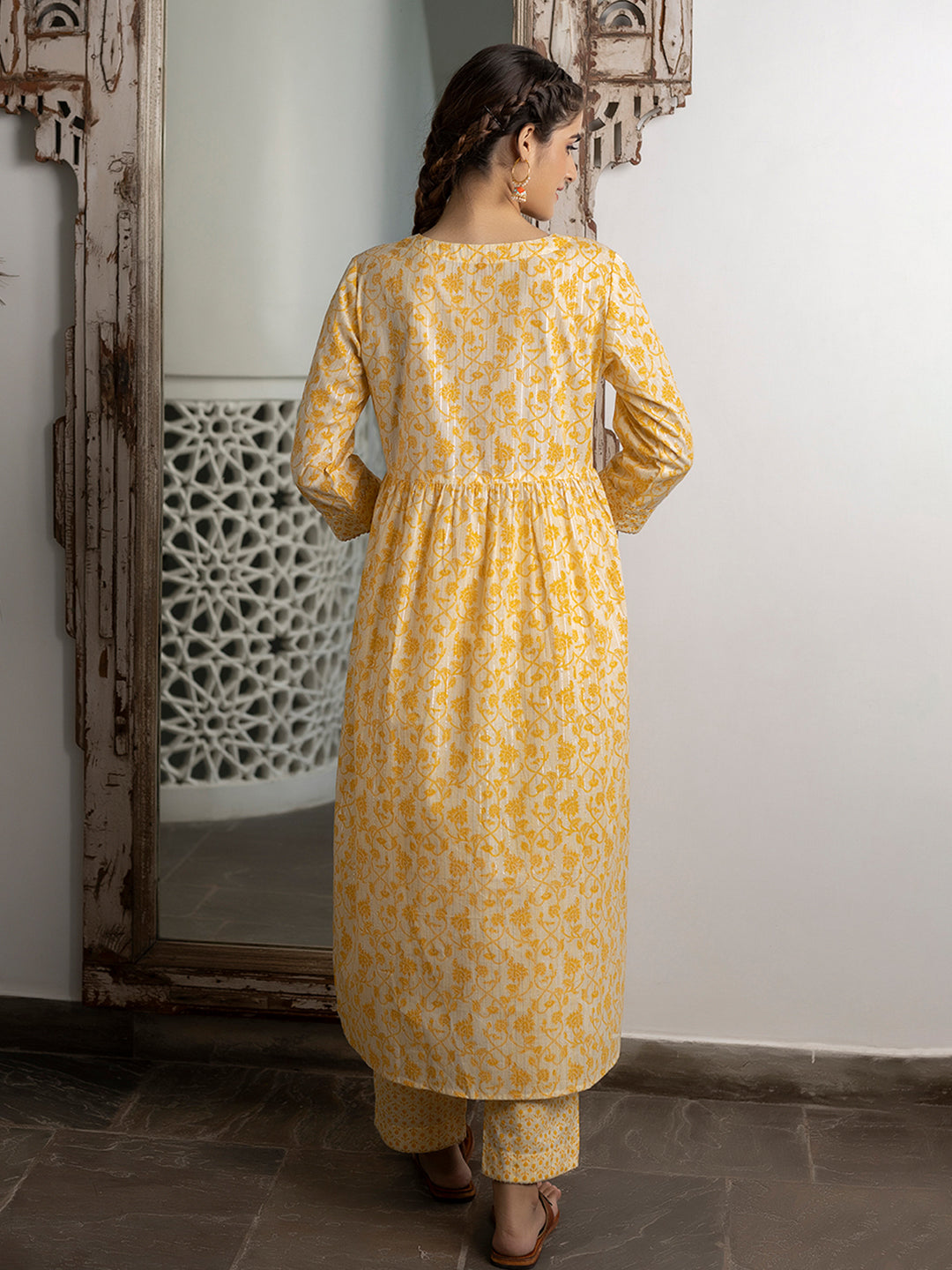 Krisha Yellow Printed Kurta Set