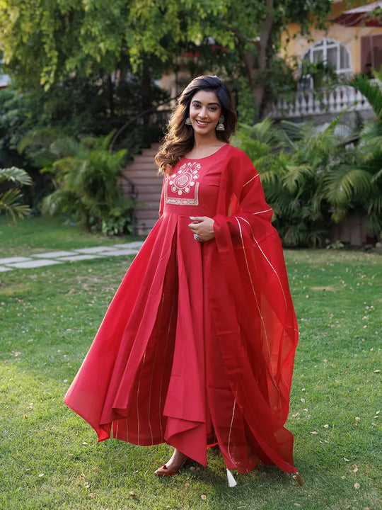 Lava Falls Red Kurta Set Ragavi