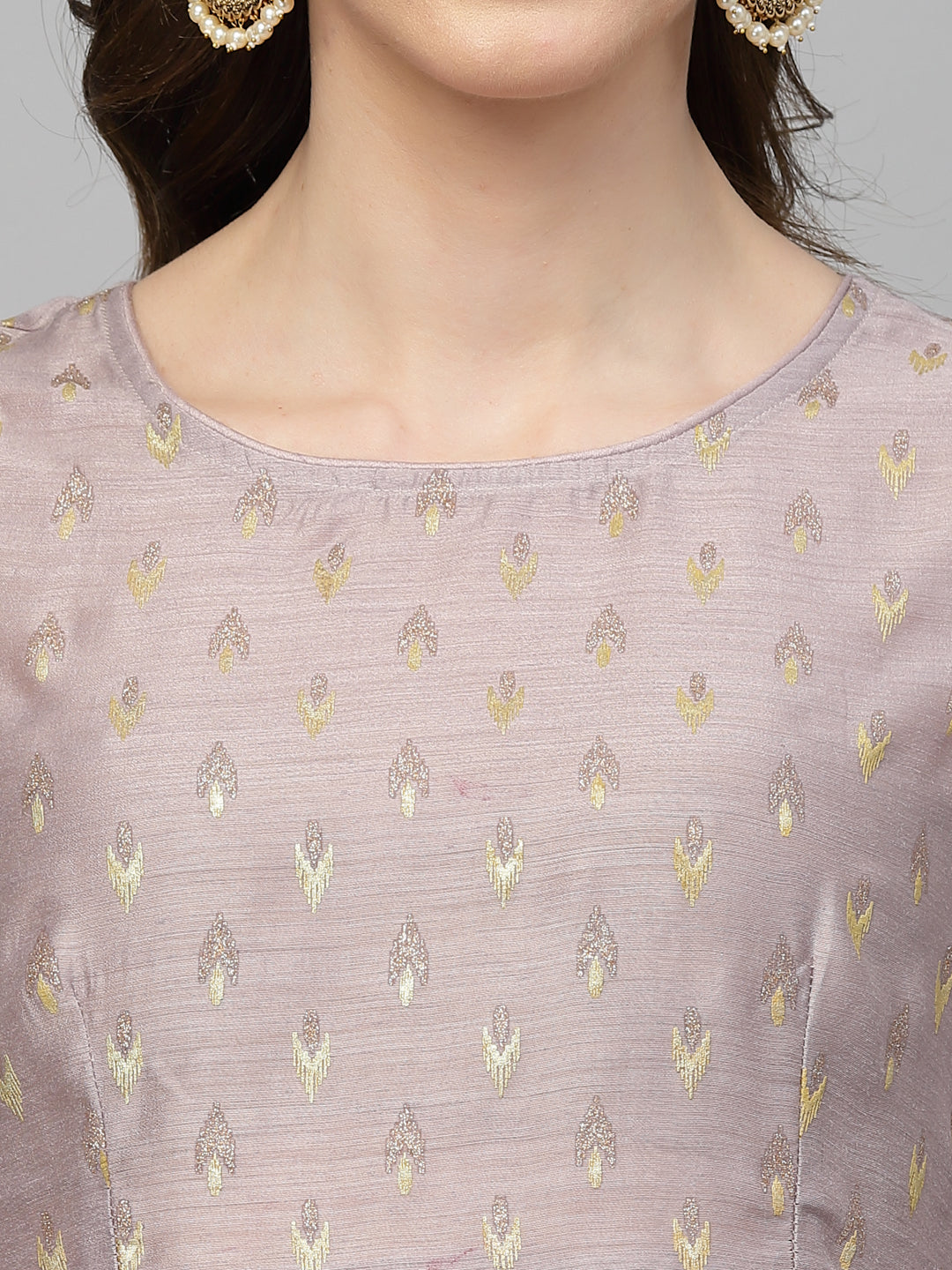 Wisteria Chanderi Gathered Short Kurti With Sharara