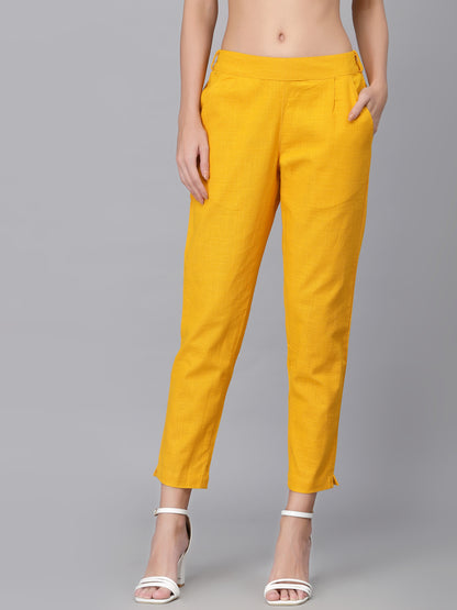 Yellow Cropped Trouser
