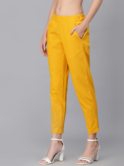 Yellow Cropped Trouser