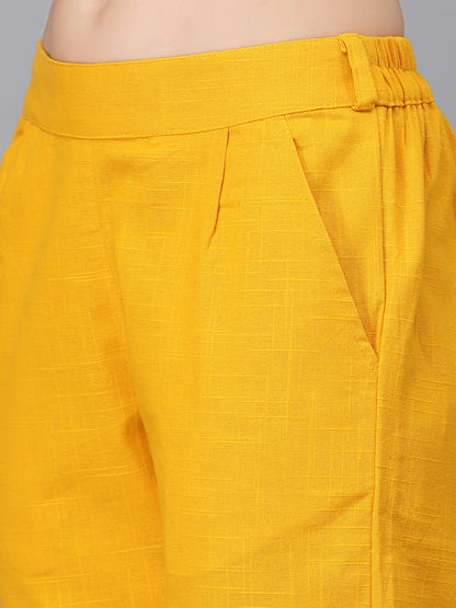 Yellow Cropped Trouser
