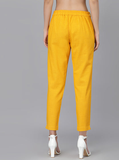 Yellow Cropped Trouser
