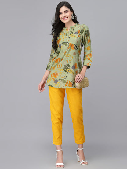 Yellow Cropped Trouser