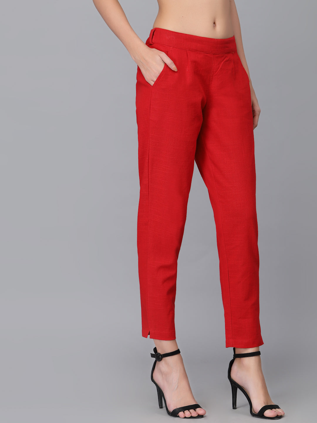 Red Cropped Trouser
