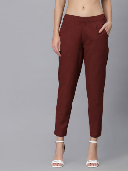 Brown Cropped Trouser