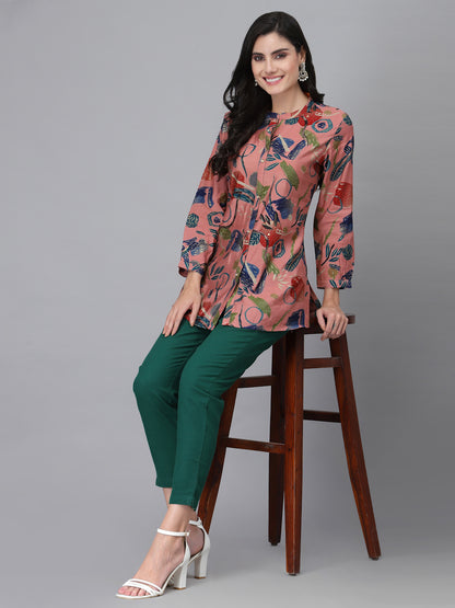 Dark Green Cropped Trouser