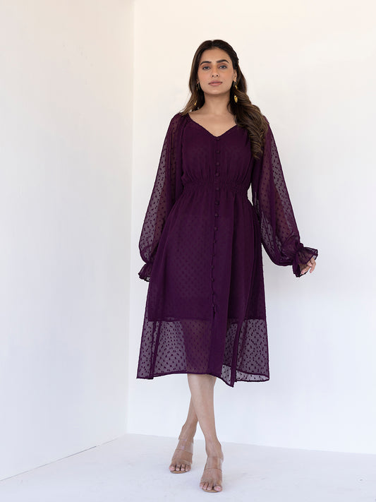 Mauve Wine Midi Dress