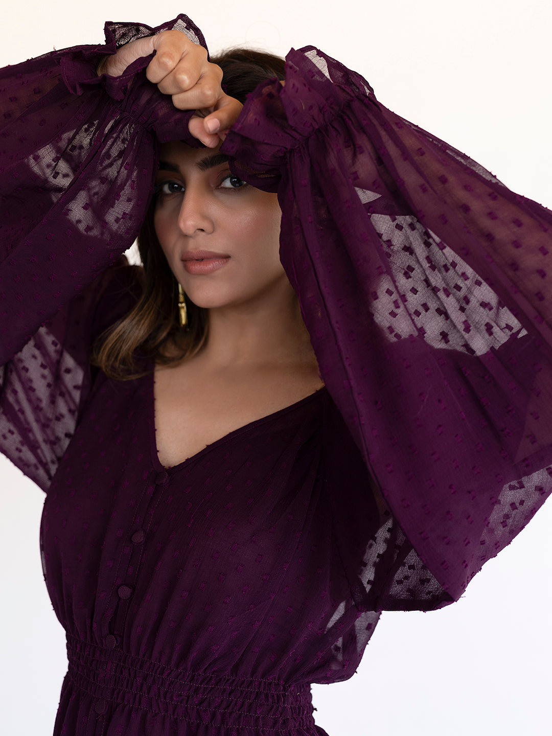 Mauve Wine Midi Dress