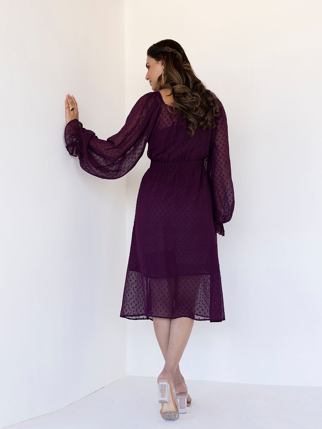 Mauve Wine Midi Dress