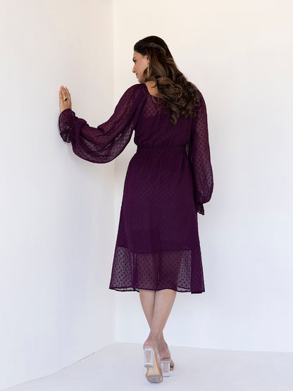 Mauve Wine Midi Dress
