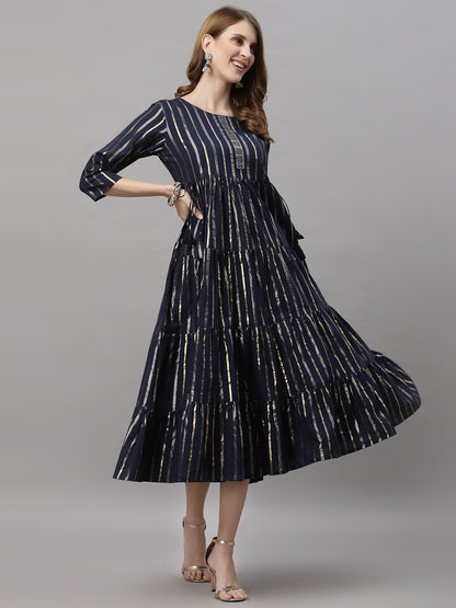 Mehak Blue Tiered Kurta