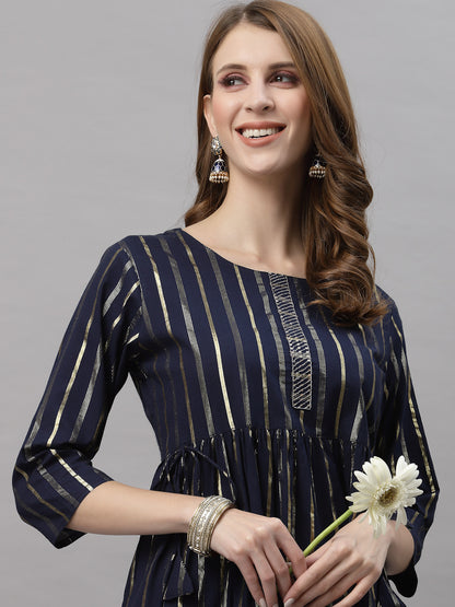 Mehak Blue Tiered Kurta