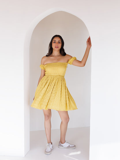 Misted Yellow Mini Dress