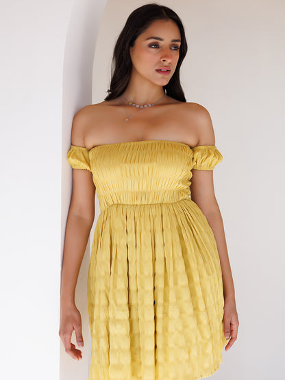 Misted Yellow Mini Dress