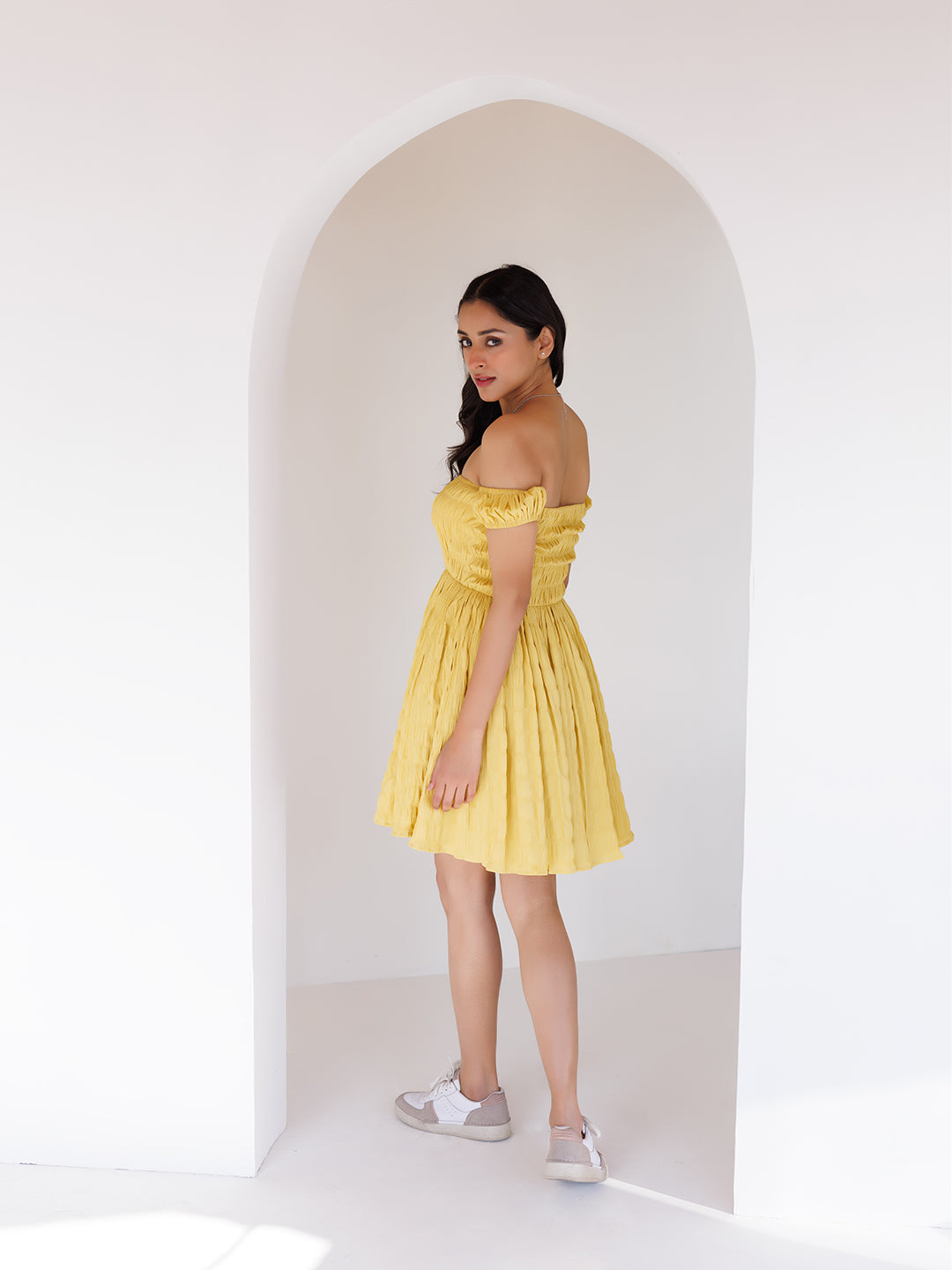 Misted Yellow Mini Dress