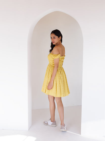 Misted Yellow Mini Dress